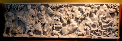Sarkophag, der eine Jagd zeigt von Roman